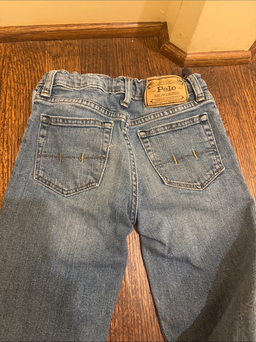 2 Pair Polo by Ralph Lauren Kids Dark Blue and Light Blue Straight Jeans- 6 - Picture 9 of 10